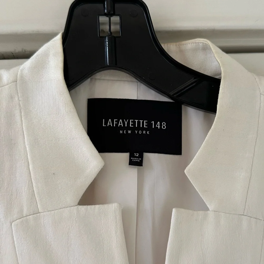 Lafayette 148 New York Blazer - Cream / White - Picture 2 of 8